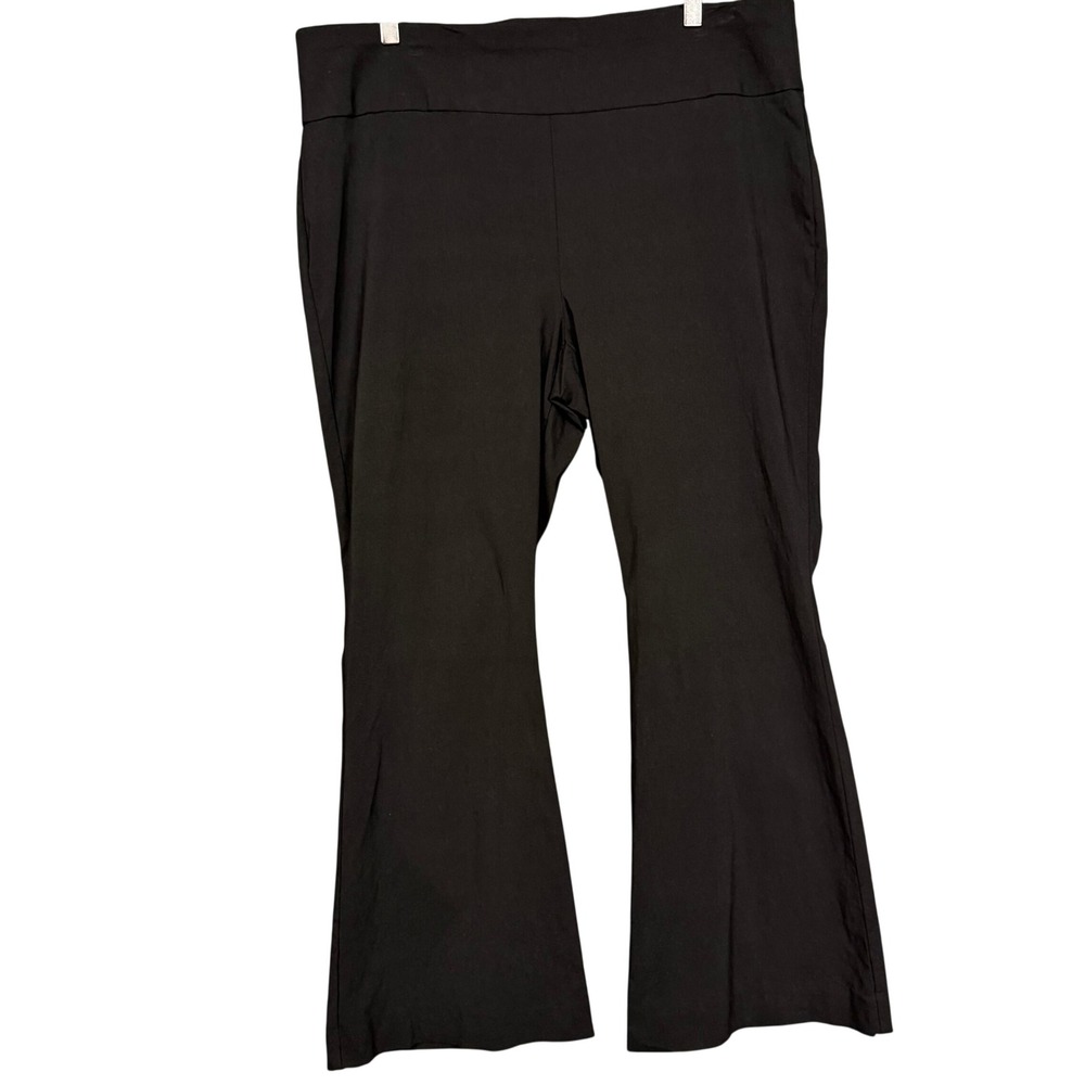 Chicos Pants 3.5 Womens 18R Black Flare Pull On Stretch Career Work High Rise